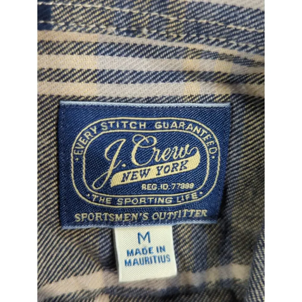 J Crew Mens Medium Plaid Flannel Shirt Long Sleeve Button Front Sportsman